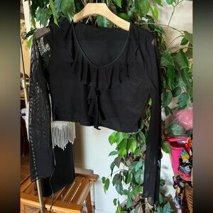 Elegant Black Ruffle Top